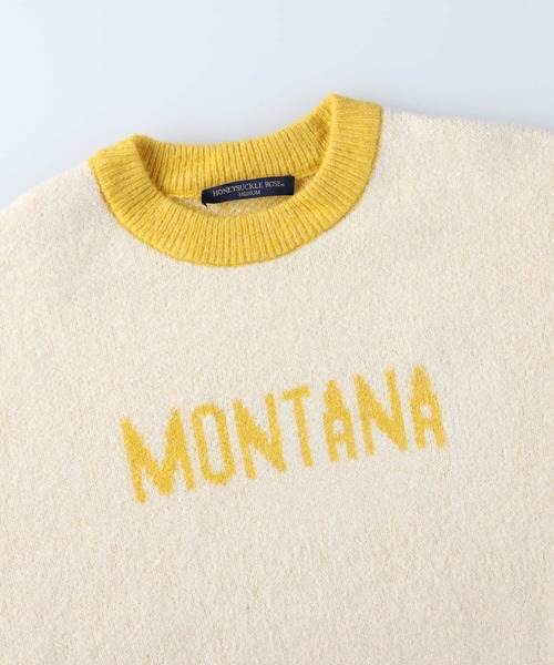 HONEYSUCKLE ROSE（ハニーサックルローズ）の「【HONEYSUCKLE ROSE】ロゴニットプルオーバー（ニット/セーター・レディース・パープル/オフホワイト/グリーン・L/M）」の9枚目の写真