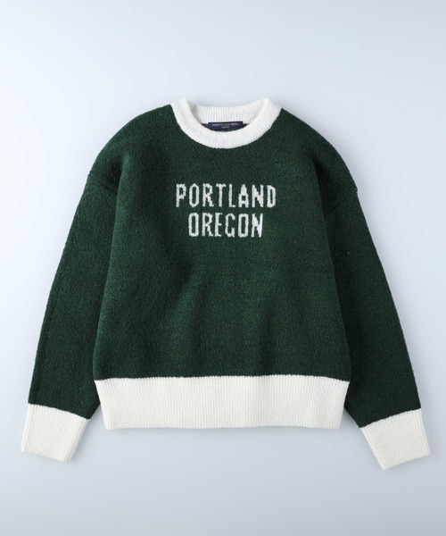 HONEYSUCKLE ROSE（ハニーサックルローズ）の「【HONEYSUCKLE ROSE】ロゴニットプルオーバー（ニット/セーター・レディース・パープル/オフホワイト/グリーン・L/M）」の13枚目の写真