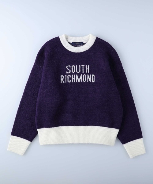 HONEYSUCKLE ROSE（ハニーサックルローズ）の「【HONEYSUCKLE ROSE】ロゴニットプルオーバー（ニット/セーター・レディース・パープル/オフホワイト/グリーン・L/M）」の12枚目の写真