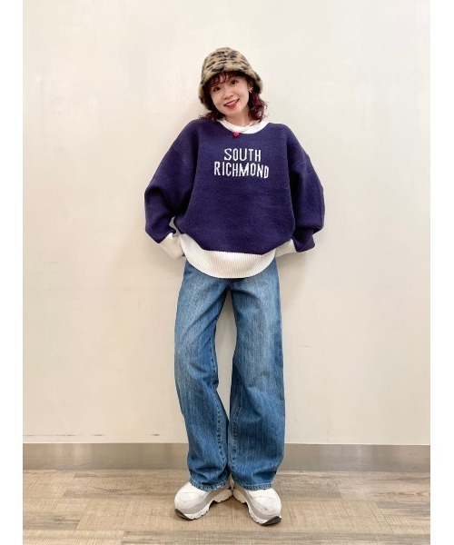 HONEYSUCKLE ROSE（ハニーサックルローズ）の「【HONEYSUCKLE ROSE】ロゴニットプルオーバー（ニット/セーター・レディース・パープル/オフホワイト/グリーン・L/M）」の21枚目の写真