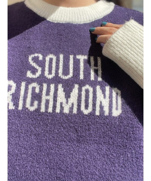 HONEYSUCKLE ROSE（ハニーサックルローズ）の「【HONEYSUCKLE ROSE】ロゴニットプルオーバー（ニット/セーター・レディース・パープル/オフホワイト/グリーン・L/M）」の15枚目の写真
