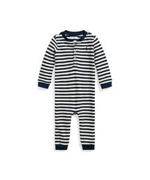 POLO RALPH LAUREN CHILDRENSWEAR（ポロ ラルフ ローレン チルドレンズウェア）の「ストライプド ワッフルニット ヘンリー カバーオール（ロンパース・キッズ）」