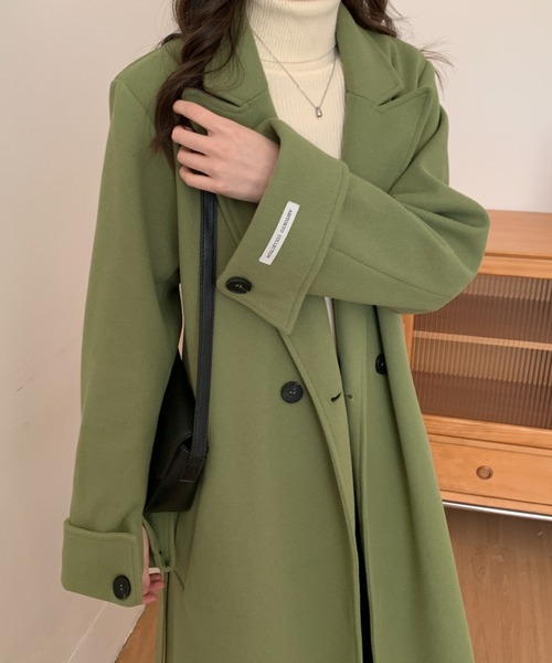 ABITOKYO(アビトーキョー)の「バックスリットオーバーサイズロングチェスターコート(チェスターコート・レディース・ベージュ/ブラウン/グリーン/ブラック/グレイッシュベージュ/ネイビー/モカ/テラコッタ/ブルーグレー/カーキ・FREE)」の9枚目の写真