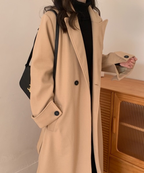 ABITOKYO(アビトーキョー)の「バックスリットオーバーサイズロングチェスターコート(チェスターコート・レディース・ベージュ/ブラウン/グリーン/ブラック/グレイッシュベージュ/ネイビー/モカ/テラコッタ/ブルーグレー/カーキ・FREE)」の19枚目の写真