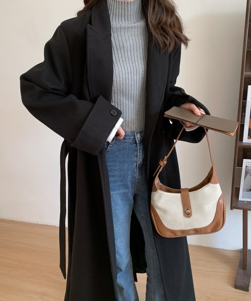 ABITOKYO(アビトーキョー)の「バックスリットオーバーサイズロングチェスターコート(チェスターコート・レディース・ベージュ/ブラウン/グリーン/ブラック/グレイッシュベージュ/ネイビー/モカ/テラコッタ/ブルーグレー/カーキ・FREE)」の11枚目の写真