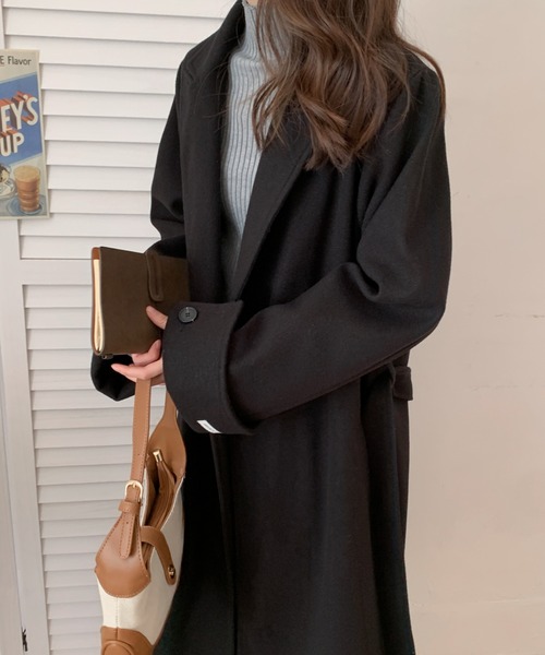 ABITOKYO(アビトーキョー)の「バックスリットオーバーサイズロングチェスターコート(チェスターコート・レディース・ベージュ/ブラウン/グリーン/ブラック/グレイッシュベージュ/ネイビー/モカ/テラコッタ/ブルーグレー/カーキ・FREE)」の13枚目の写真
