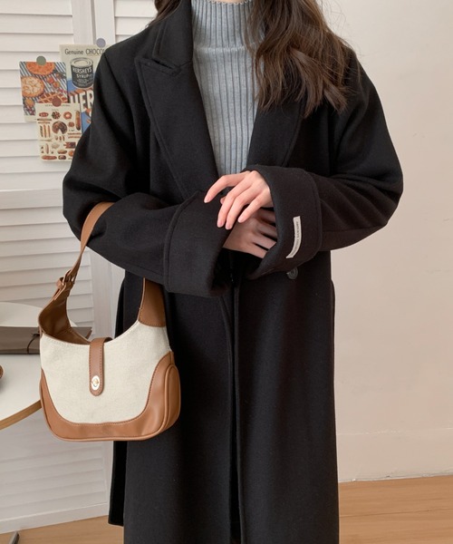 ABITOKYO(アビトーキョー)の「バックスリットオーバーサイズロングチェスターコート(チェスターコート・レディース・ベージュ/ブラウン/グリーン/ブラック/グレイッシュベージュ/ネイビー/モカ/テラコッタ/ブルーグレー/カーキ・FREE)」の14枚目の写真