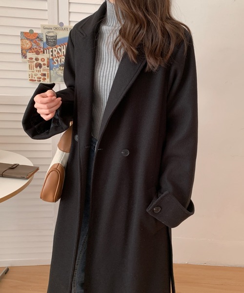 ABITOKYO(アビトーキョー)の「バックスリットオーバーサイズロングチェスターコート(チェスターコート・レディース・ベージュ/ブラウン/グリーン/ブラック/グレイッシュベージュ/ネイビー/モカ/テラコッタ/ブルーグレー/カーキ・FREE)」の15枚目の写真