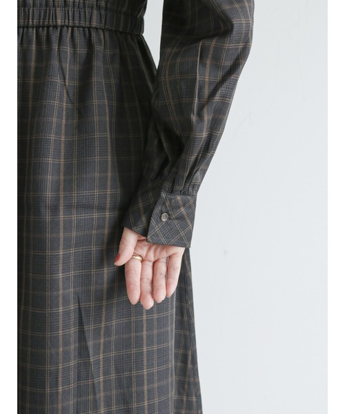 ehka sopo（エヘカソポ）の「フリル襟チェックワンピース（ワンピース・レディース・ブラック/ブラウン/グリーン・ﾌﾘ-）」の8枚目の写真