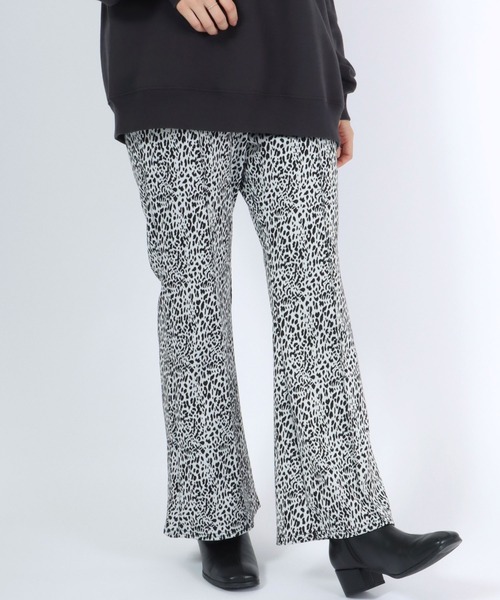 セール】ニット見えするカットソーパンツ アニマル柄・チェック