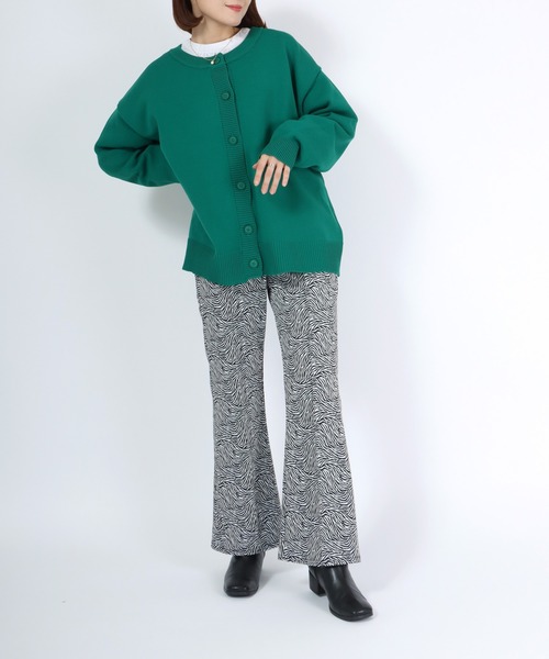 セール】ニット見えするカットソーパンツ アニマル柄・チェック