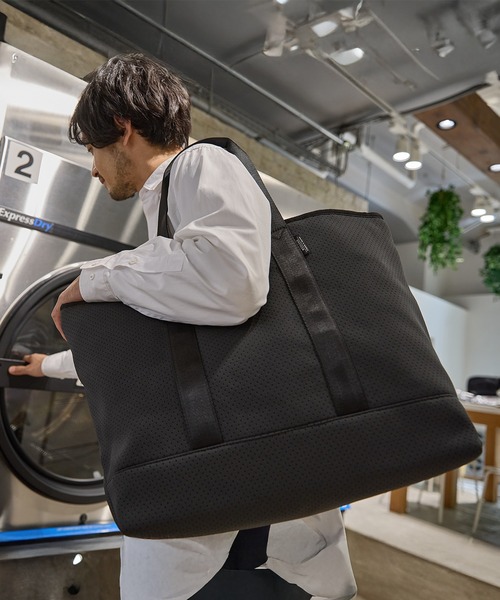 レディース グレーグリーン 大容量 ファッション トートバッグ セール】ネオプレントートバッグ L size 大容量 / 軽量(トート