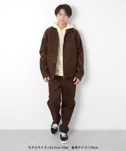 GLAZOS（グラソス）の「[ワイドテーパード]コーデュロイ・テーパードパンツ【セットアップ対応】（その他パンツ・キッズ・エンジ/ネイビー/ブラウン・140cm/170cm/150cm/160cm）」の8枚目の写真