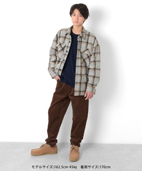 GLAZOS（グラソス）の「[ワイドテーパード]コーデュロイ・テーパードパンツ【セットアップ対応】（その他パンツ・キッズ・エンジ/ネイビー/ブラウン・140cm/170cm/150cm/160cm）」の6枚目の写真