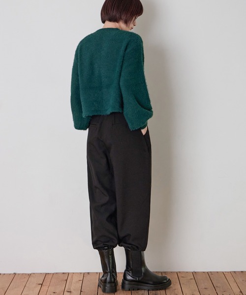 Fashion Letter（ファッションレター）の「シャギーヤーンショートプルオーバー（ニット/セーター・レディース・アイボリー/グレイッシュベージュ/グリーン/パープル/ブラック・M）」の7枚目の写真