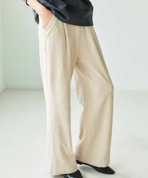 IEDIT カットソーコーデュロイで快適 きれい見えシルエットのワイドパンツ
