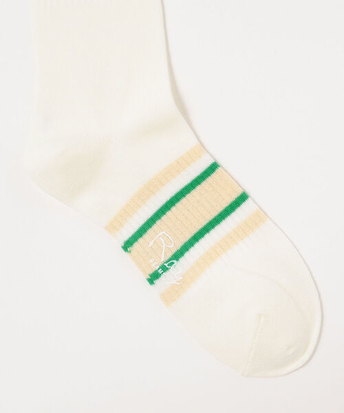 Ray BEAMS(レイビームス)の「Ray BEAMS / ライン ソックス(ソックス/靴下・レディース・オフホワイト/ブラック・ONE SIZE)」の6枚目の写真