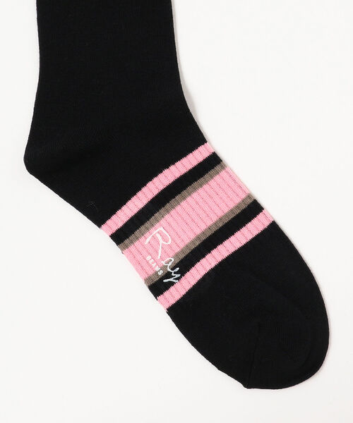 Ray BEAMS(レイビームス)の「Ray BEAMS / ライン ソックス(ソックス/靴下・レディース・オフホワイト/ブラック・ONE SIZE)」の3枚目の写真