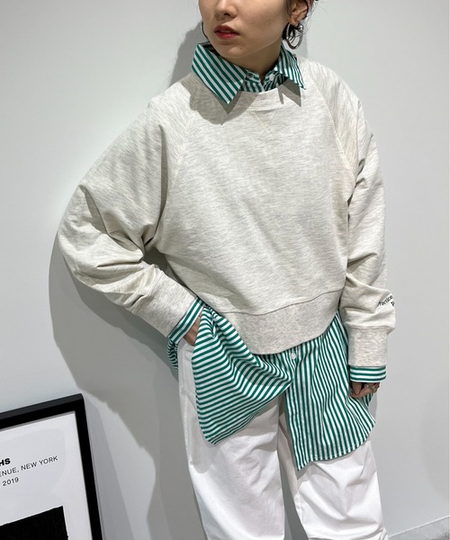 feepur(フェピュール)の「ミニ裏毛刺繍ショートスウェット(スウェット・レディース・オートミール/ホワイト/ピンク/ブラック/ブルー・MEDIUM)」の9枚目の写真