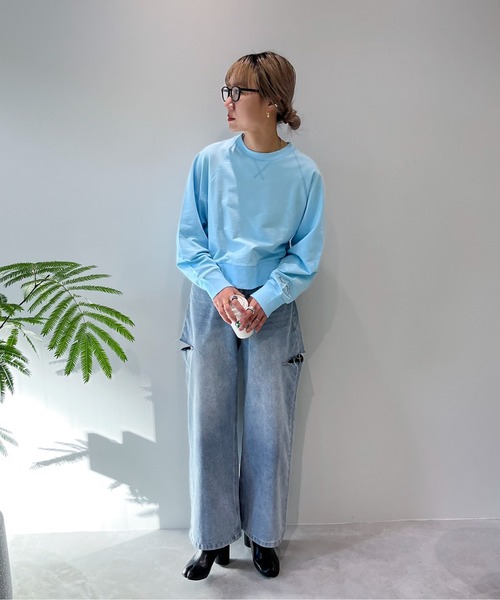 feepur(フェピュール)の「ミニ裏毛刺繍ショートスウェット(スウェット・レディース・オートミール/ホワイト/ピンク/ブラック/ブルー・MEDIUM)」の18枚目の写真