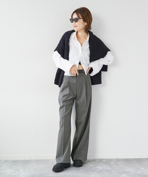 plage（プラージュ）の「les Tendre masculine スラックス（スラックス・レディース・チャコールグレー/ベージュ・34/36/38）」の3枚目の写真