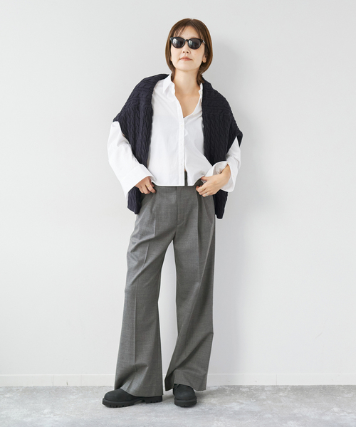 plage（プラージュ）の「les Tendre masculine スラックス（スラックス・レディース・チャコールグレー/ベージュ・34/36/38）」の5枚目の写真