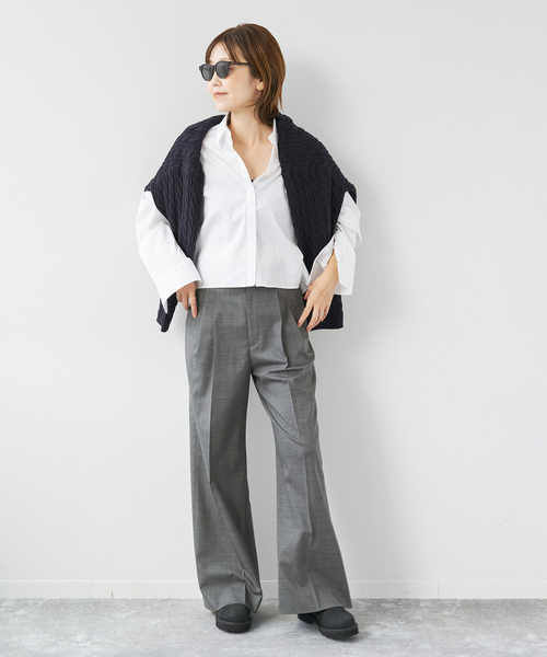 plage（プラージュ）の「les Tendre masculine スラックス（スラックス・レディース・チャコールグレー/ベージュ・34/36/38）」の6枚目の写真