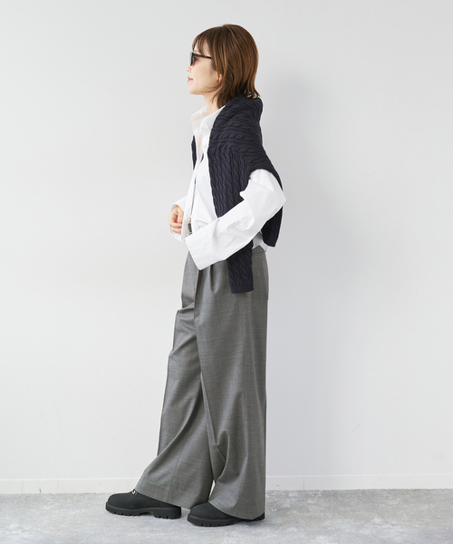 plage（プラージュ）の「les Tendre masculine スラックス（スラックス・レディース・チャコールグレー/ベージュ・34/36/38）」の7枚目の写真