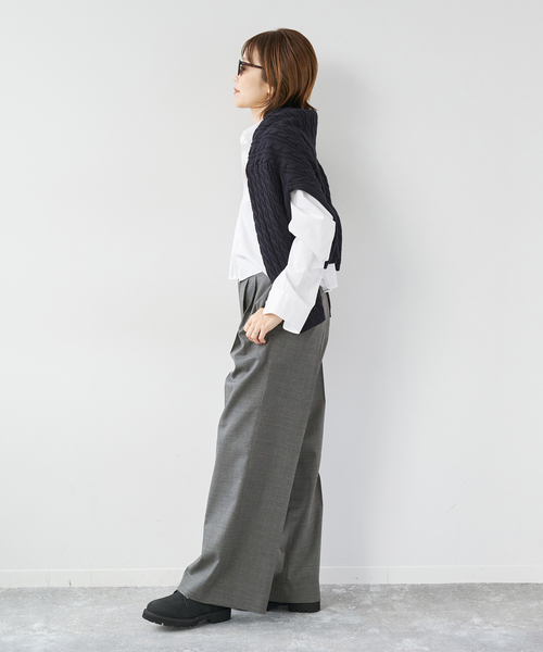 plage（プラージュ）の「les Tendre masculine スラックス（スラックス・レディース・チャコールグレー/ベージュ・34/36/38）」の8枚目の写真