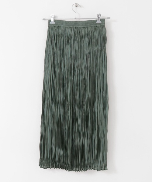 ITEMS URBANRESEARCH（アイテムズ アーバンリサーチ）の「シャイニープリーツスカート（スカート・レディース・ベージュ系その他/グリーン系その他/チャコールグレー・FREE）」の7枚目の写真