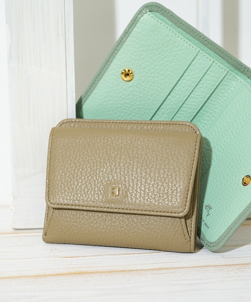 efffy（エフィー）の「【efffy/エフィー】 二つ折り財布 イタリア製牛革（財布・レディース・グレイッシュベージュ/アイボリー/ピンク/ラベンダー/グリーン系その他/イエロー・FREE）」の3枚目の写真