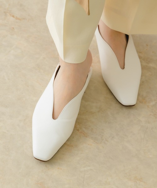 URBAN RESEARCH　Vカットパンプス　白 37 セール】『MADE IN JAPAN』Vカット2WAYパンプス（パンプス