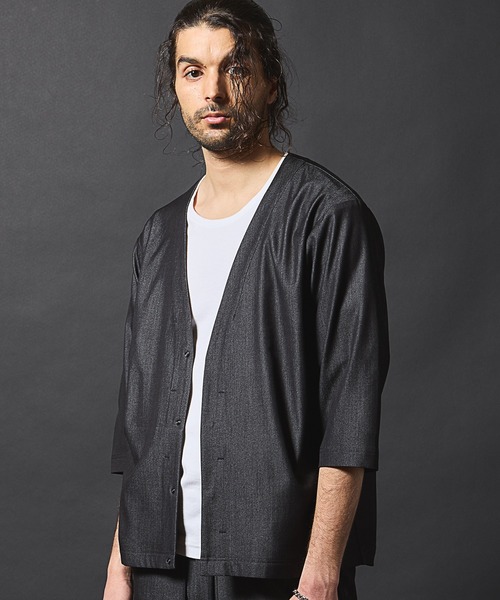 RATTLE TRAP(ラトルトラップ)の「【セットアップ対応】テックデニム7分袖シャツカーディガン(シャツ/ブラウス・メンズ・ネイビー/ブラック・M/L/S)」の17枚目の写真
