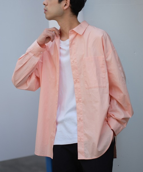 CIAOPANIC TYPY（チャオパニックティピー）の「【ユニセックス】ブロードレギュラーカラービッグシャツ（シャツ/ブラウス・メンズ・ホワイト/イエロー/ブルー/グレー系その他/チャコールグレー/ピンク・M/L/XL）」の20枚目の写真