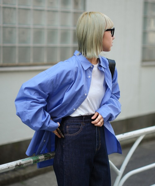 CIAOPANIC TYPY（チャオパニックティピー）の「【ユニセックス】ブロードレギュラーカラービッグシャツ（シャツ/ブラウス・メンズ・ホワイト/イエロー/ブルー/グレー系その他/チャコールグレー/ピンク・M/L/XL）」の11枚目の写真