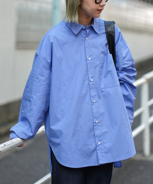 CIAOPANIC TYPY（チャオパニックティピー）の「【ユニセックス】ブロードレギュラーカラービッグシャツ（シャツ/ブラウス・メンズ・ホワイト/イエロー/ブルー/グレー系その他/チャコールグレー/ピンク・M/L/XL）」の12枚目の写真