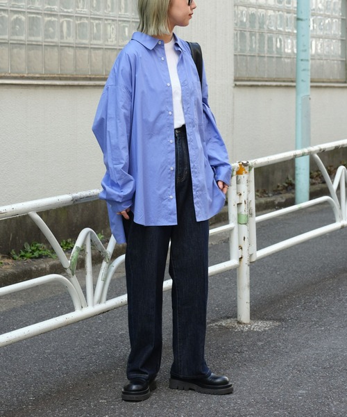 CIAOPANIC TYPY（チャオパニックティピー）の「【ユニセックス】ブロードレギュラーカラービッグシャツ（シャツ/ブラウス・メンズ・ホワイト/イエロー/ブルー/グレー系その他/チャコールグレー/ピンク・M/L/XL）」の18枚目の写真