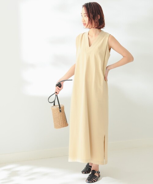 B:MING by BEAMS（ビーミングバイビームス）の「B:MING by BEAMS / Vネック マキシ ワンピース（ワンピース・レディース・ベージュ/カーキ/ブラック・FREE）」の20枚目の写真