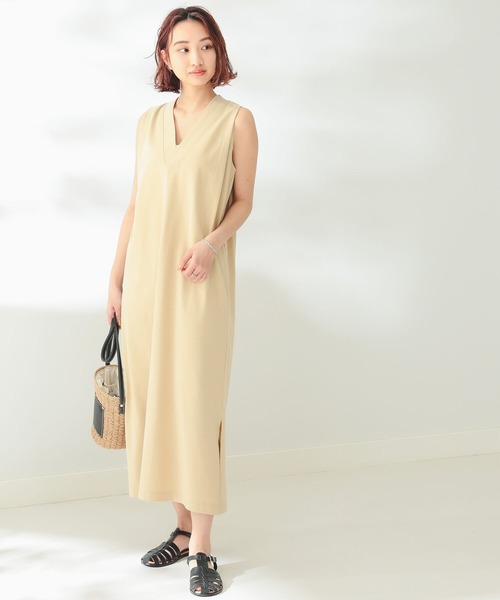 B:MING by BEAMS（ビーミングバイビームス）の「B:MING by BEAMS / Vネック マキシ ワンピース（ワンピース・レディース・ベージュ/カーキ/ブラック・FREE）」の12枚目の写真
