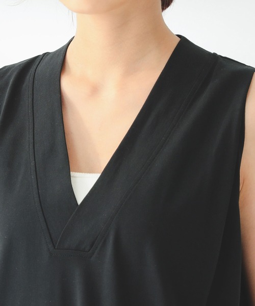 B:MING by BEAMS（ビーミングバイビームス）の「B:MING by BEAMS / Vネック マキシ ワンピース（ワンピース・レディース・ベージュ/カーキ/ブラック・FREE）」の13枚目の写真