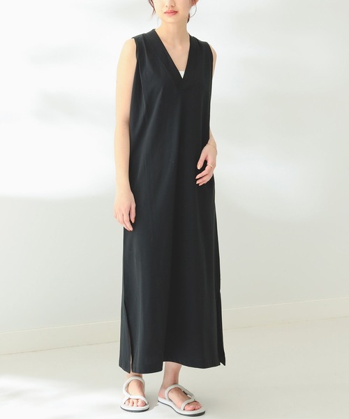 B:MING by BEAMS（ビーミングバイビームス）の「B:MING by BEAMS / Vネック マキシ ワンピース（ワンピース・レディース・ベージュ/カーキ/ブラック・FREE）」の14枚目の写真