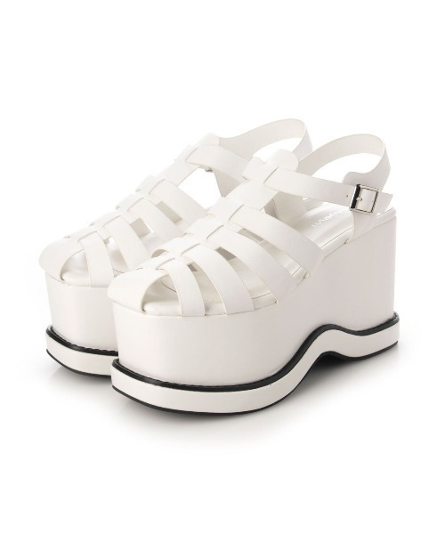 Mafmof（マフモフ）の「Mafmof(マフモフ)厚底ボリュームウェッジソールグルカサンダル（サンダル・レディース・ホワイト/ブラック・S/L/M/LL）」の6枚目の写真