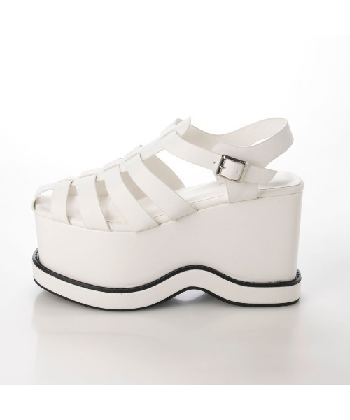 Mafmof（マフモフ）の「Mafmof(マフモフ)厚底ボリュームウェッジソールグルカサンダル（サンダル・レディース・ホワイト/ブラック・S/L/M/LL）」の8枚目の写真