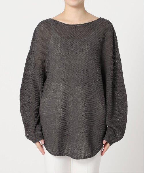 Noble（ノーブル）の「《追加》ペーパーヤーンカノコ Back Vプルオーバー 2（ニット/セーター・レディース・ホワイト/サックスブルー/チャコールグレー/ピンク系その他/ネイビー/ブラック/イエロー・FREE）」の19枚目の写真