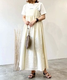 花柄ふくれジャガードワンピース
