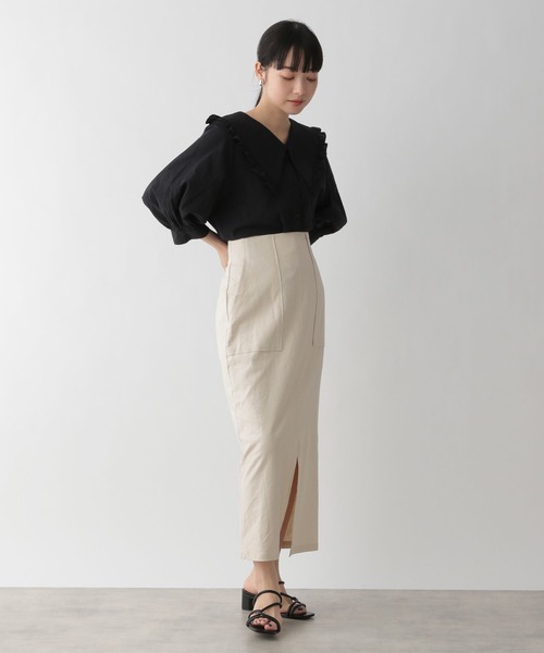 LOWRYS FARM（ローリーズファーム）の「ハイウエストアサタイトスカート　191588（スカート・レディース・グリーン/ブルー/ブラック/アイボリー・MEDIUM/LARGE）」の18枚目の写真