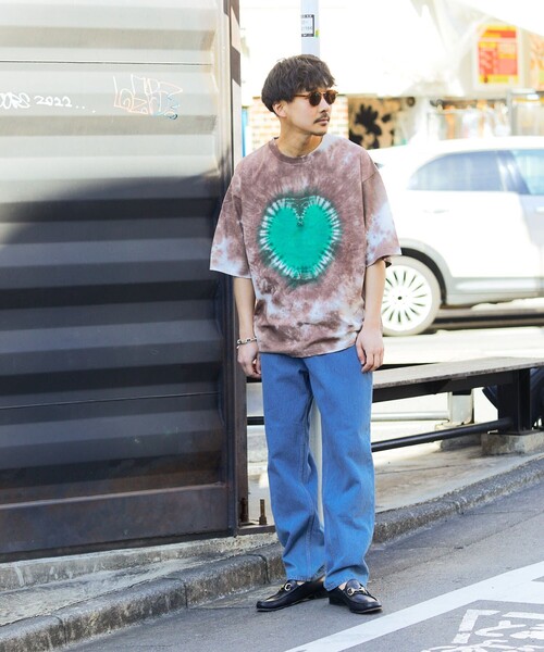 FREAK'S STORE（フリークスストア）の「タイダイ ハートTee/ショートスリーブ カットソー（Tシャツ/カットソー・メンズ・ブラック/イエロー/ブラウン/グリーン・MEDIUM/LARGE）」の20枚目の写真