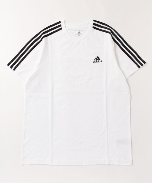 adidas(アディダス)の「アディダス adidas エッセンシャルズ シングルジャージー スリーストライプスTシャツ(Tシャツ/カットソー・メンズ・ブラック/ホワイト/ネイビー・L/3L/M/LL/S)」の1枚目の写真