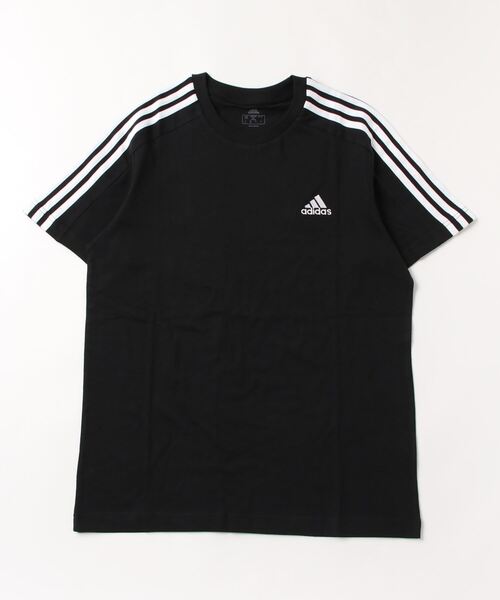 adidas(アディダス)の「アディダス adidas エッセンシャルズ シングルジャージー スリーストライプスTシャツ(Tシャツ/カットソー・メンズ・ブラック/ホワイト/ネイビー・L/3L/M/LL/S)」の2枚目の写真