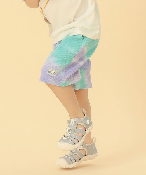 BEAMS mini（ビームスミニ）の「BEAMS mini / タイダイ ワッフル ショーツ 23SS（90～150cm）（その他パンツ・キッズ・サックスブルー/ミント・90/100/110/120/130/140/150）」の3枚目の写真